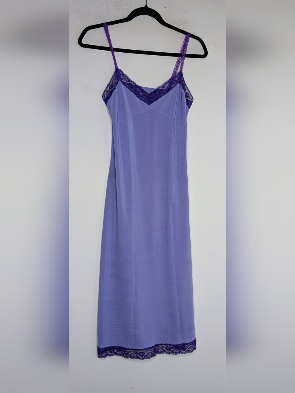 Lotta Stensson • Slip Dress in Purple | Lace Trim size small